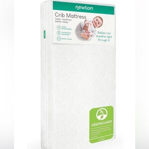 Newton White Crib Mattress, eco-safe, breathable